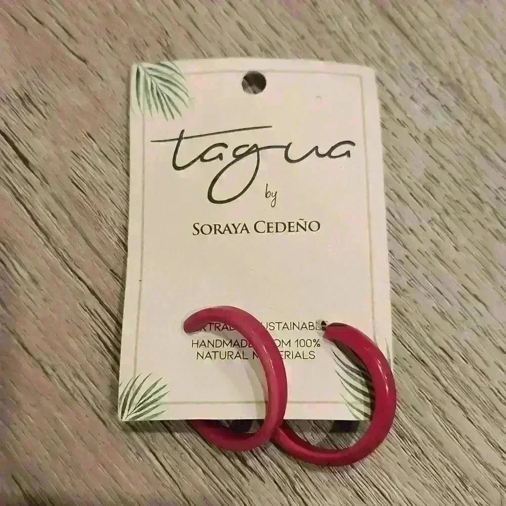 Brittany pink organic natural material earrings women